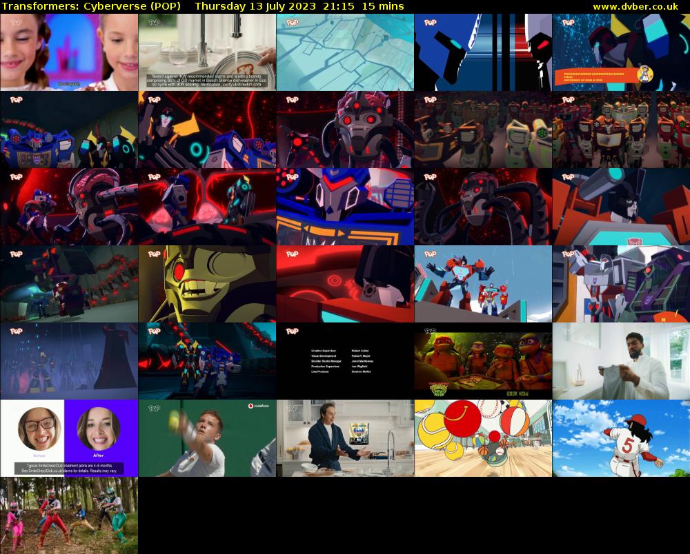Transformers: Cyberverse (POP) Thursday 13 July 2023 21:15 - 21:30