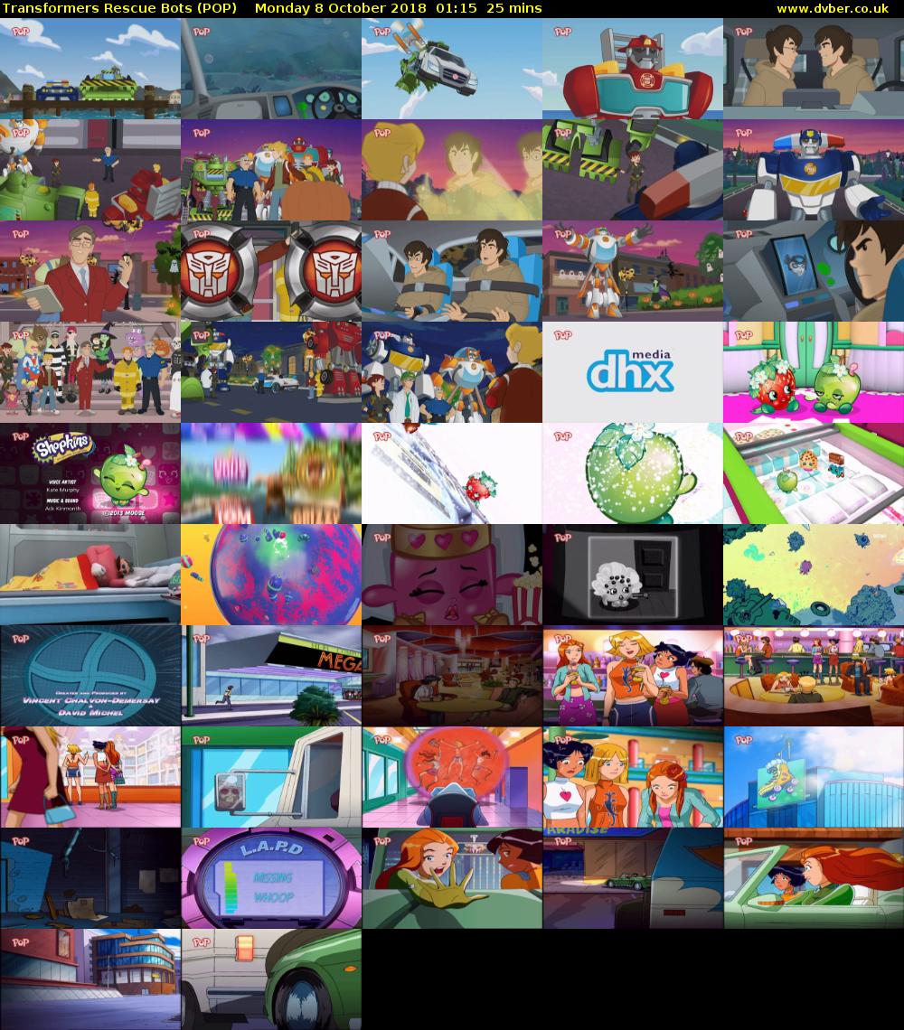 Transformers Rescue Bots (POP) Monday 8 October 2018 01:15 - 01:40
