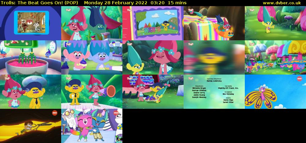 Trolls: The Beat Goes On! (POP) Monday 28 February 2022 03:20 - 03:35