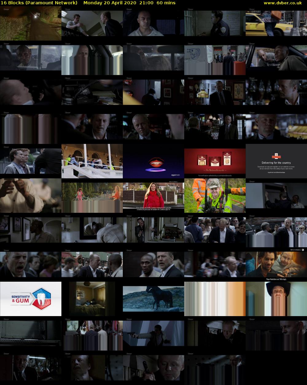16 Blocks (Paramount Network) Monday 20 April 2020 21:00 - 22:00