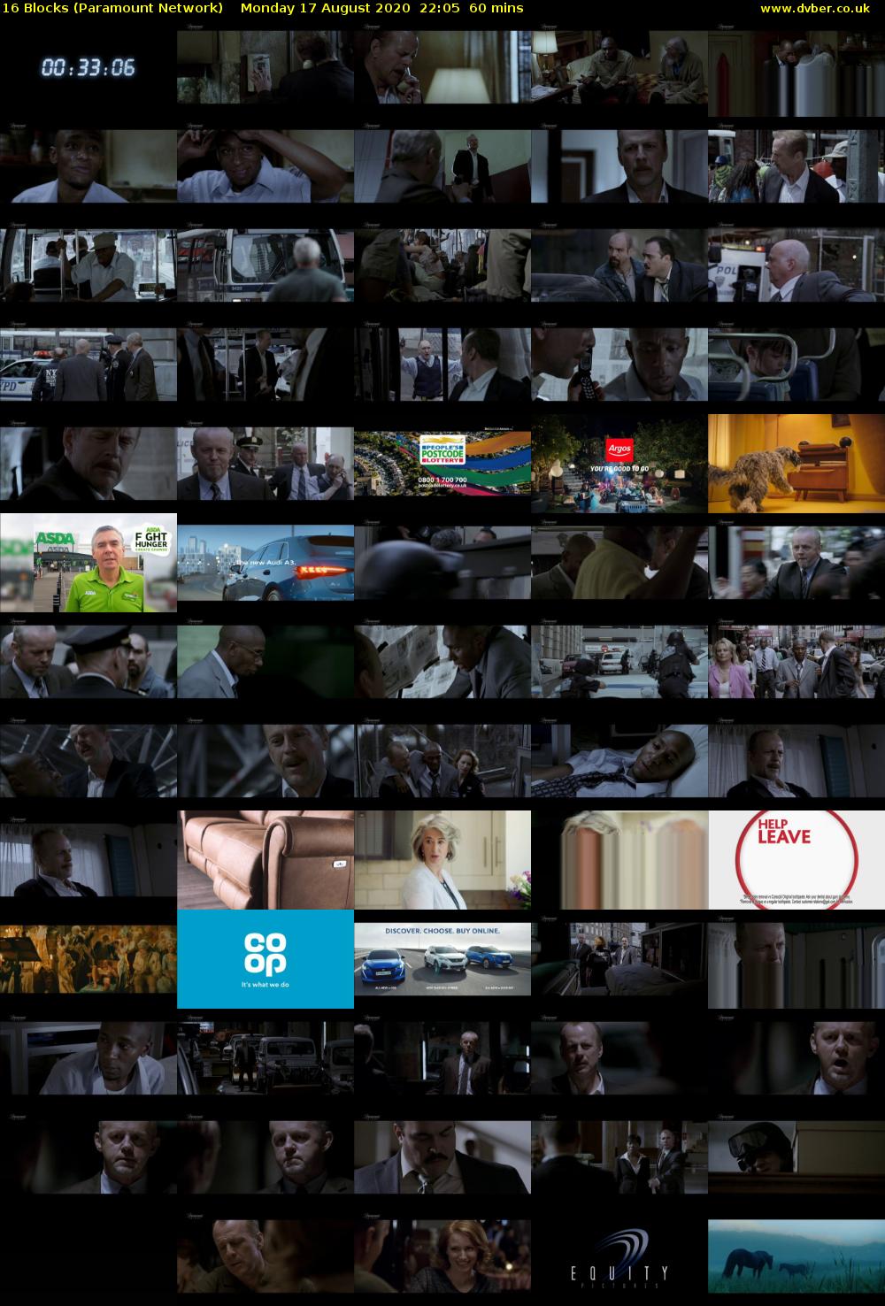 16 Blocks (Paramount Network) Monday 17 August 2020 22:05 - 23:05