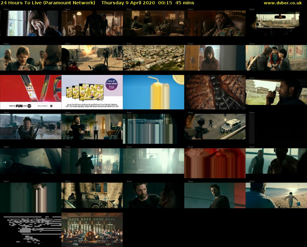 24 Hours To Live (Paramount Network) Thursday 9 April 2020 00:15 - 01:00