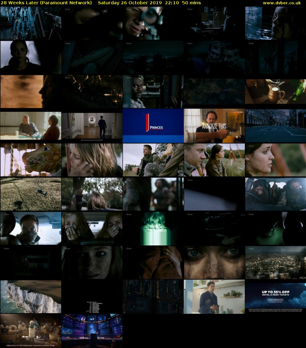 28 Weeks Later (Paramount Network) Saturday 26 October 2019 22:10 - 23:00