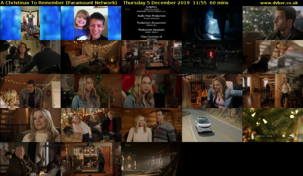 A Christmas To Remember (Paramount Network) Thursday 5 December 2019 11:55 - 12:55