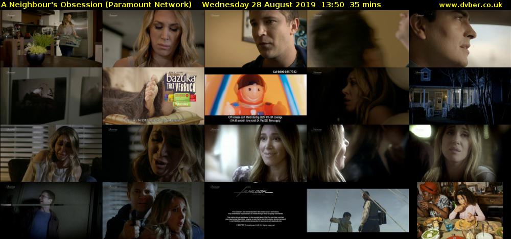 A Neighbour's Obsession (Paramount Network) Wednesday 28 August 2019 13:50 - 14:25