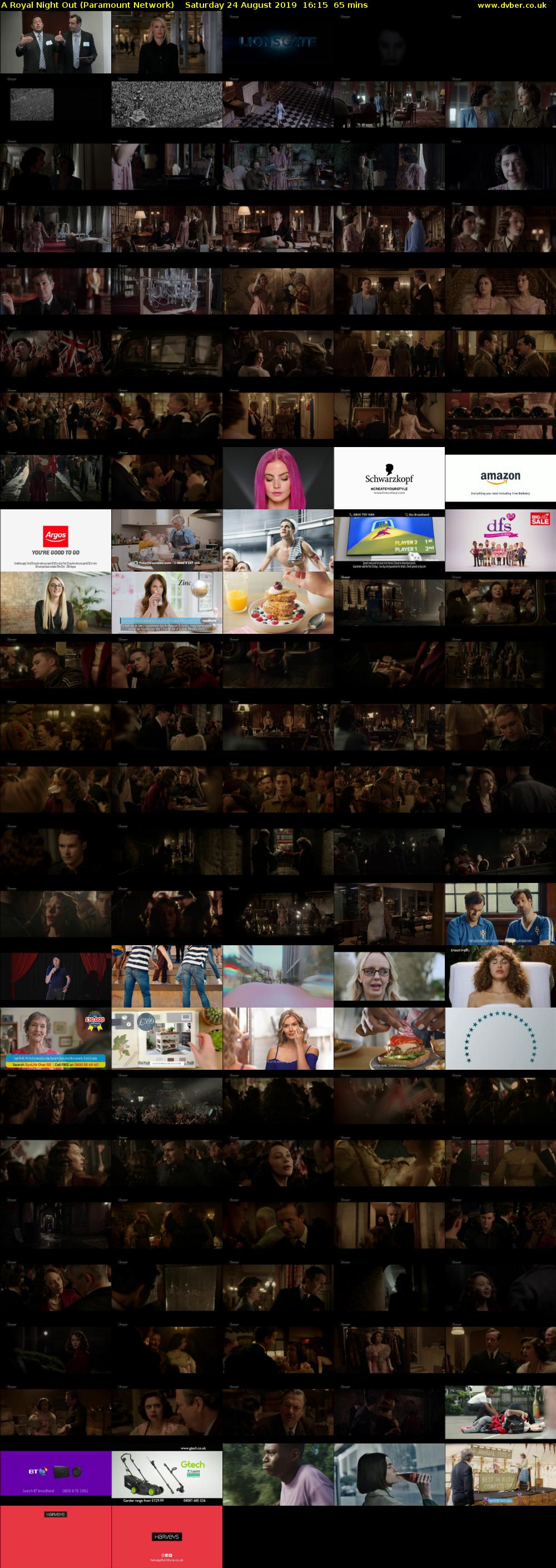 A Royal Night Out (Paramount Network) Saturday 24 August 2019 16:15 - 17:20