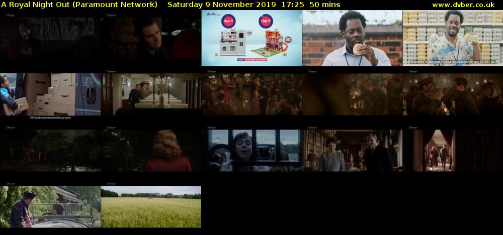 A Royal Night Out (Paramount Network) Saturday 9 November 2019 17:25 - 18:15