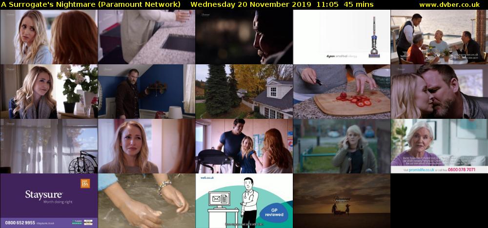 A Surrogate's Nightmare (Paramount Network) Wednesday 20 November 2019 11:05 - 11:50
