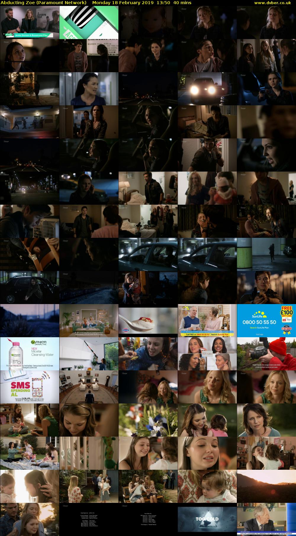Abducting Zoe (Paramount Network) Monday 18 February 2019 13:50 - 14:30