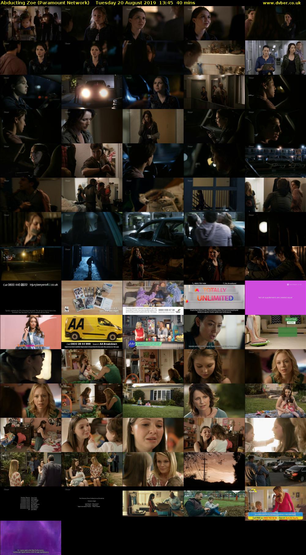 Abducting Zoe (Paramount Network) Tuesday 20 August 2019 13:45 - 14:25