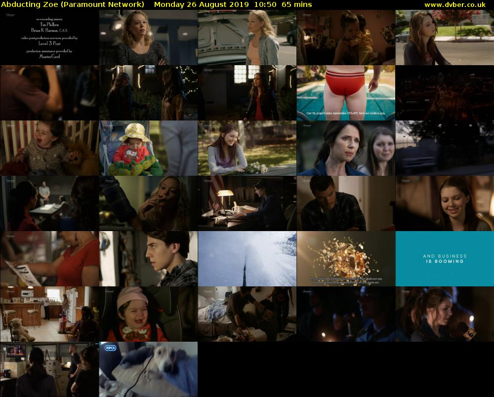 Abducting Zoe (Paramount Network) Monday 26 August 2019 10:50 - 11:55