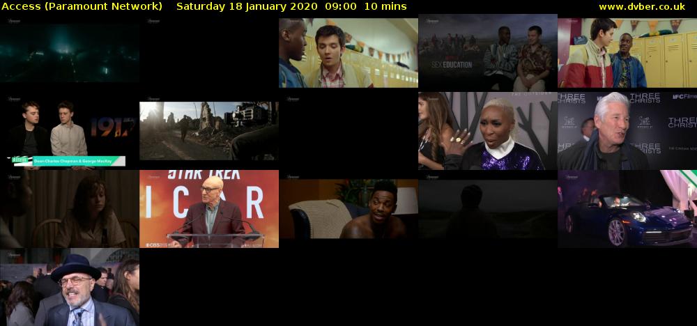 Access (Paramount Network) Saturday 18 January 2020 09:00 - 09:10