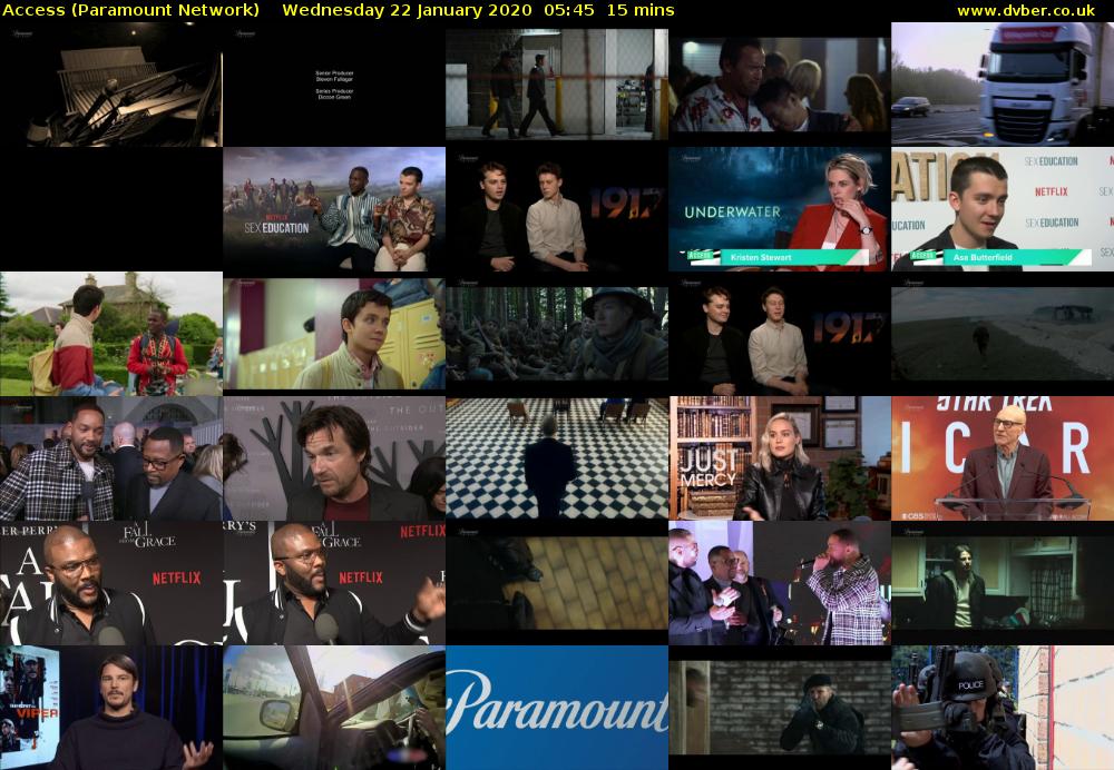 Access (Paramount Network) Wednesday 22 January 2020 05:45 - 06:00