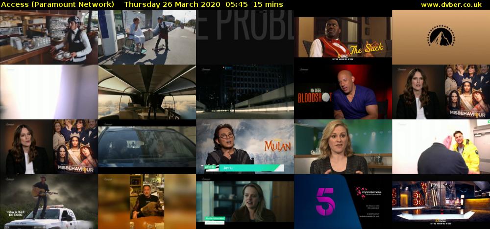 Access (Paramount Network) Thursday 26 March 2020 05:45 - 06:00