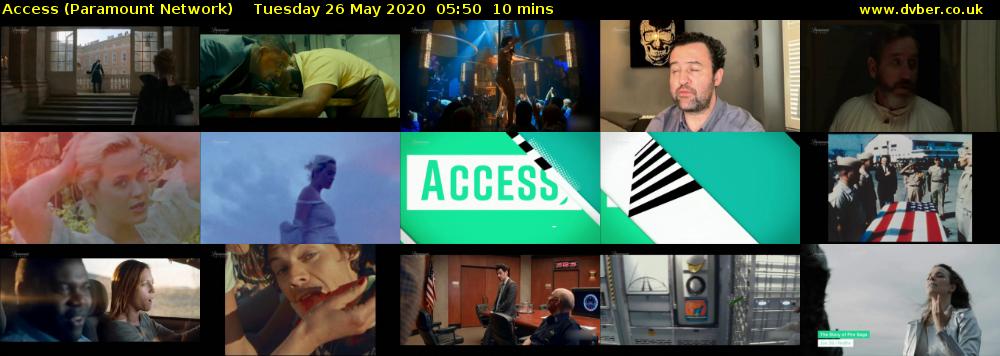 Access (Paramount Network) Tuesday 26 May 2020 05:50 - 06:00