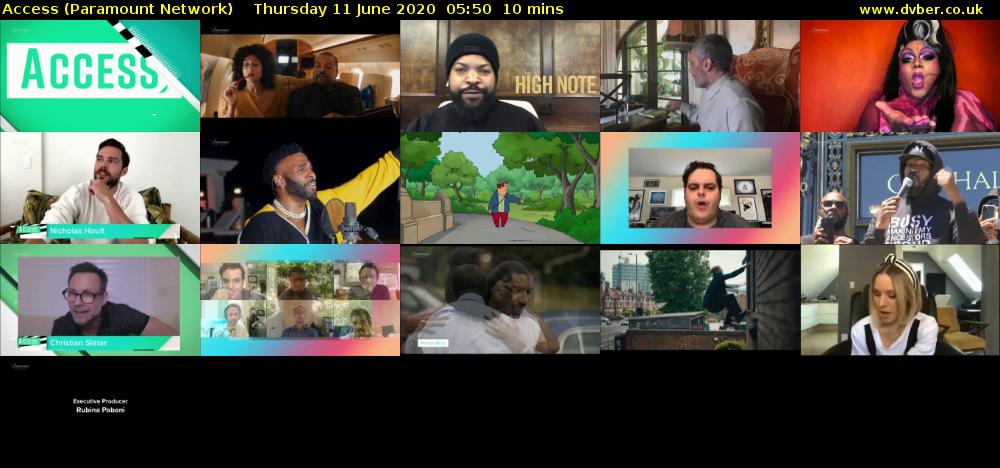 Access (Paramount Network) Thursday 11 June 2020 05:50 - 06:00