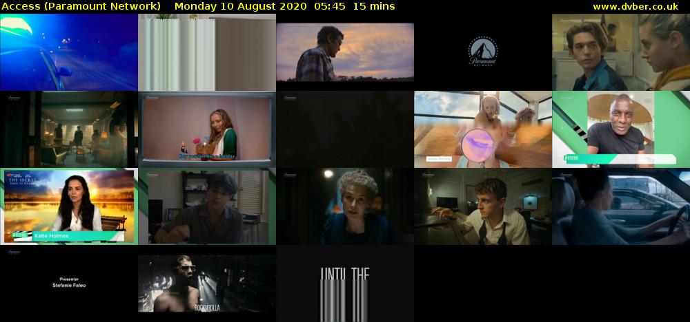 Access (Paramount Network) Monday 10 August 2020 05:45 - 06:00