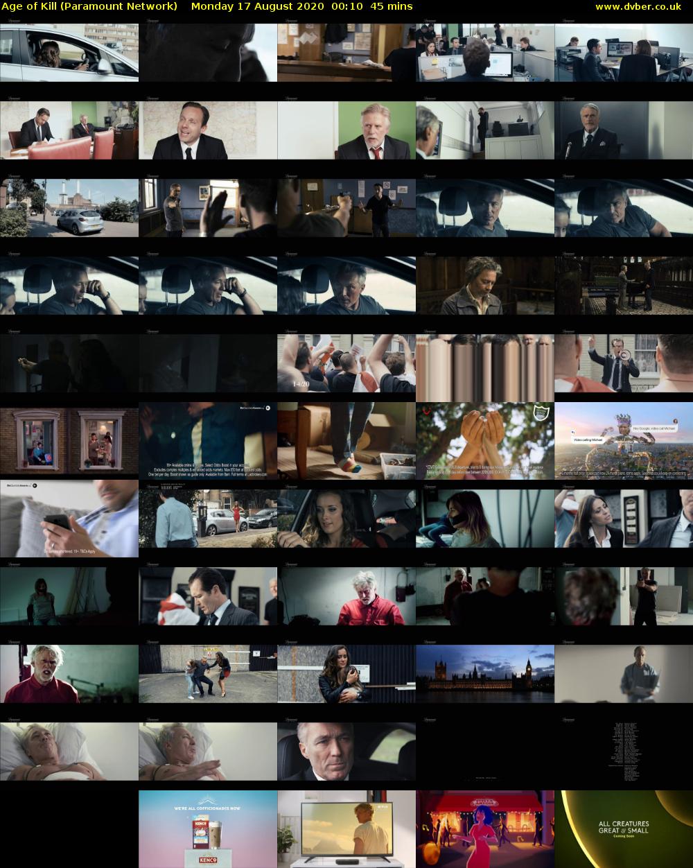 Age of Kill (Paramount Network) Monday 17 August 2020 00:10 - 00:55