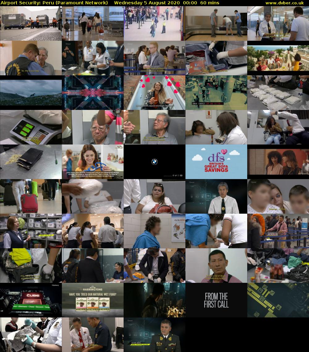 Airport Security: Peru (Paramount Network) Wednesday 5 August 2020 00:00 - 01:00