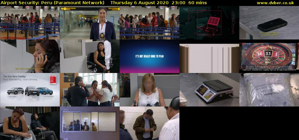 Airport Security: Peru (Paramount Network) Thursday 6 August 2020 23:00 - 00:00