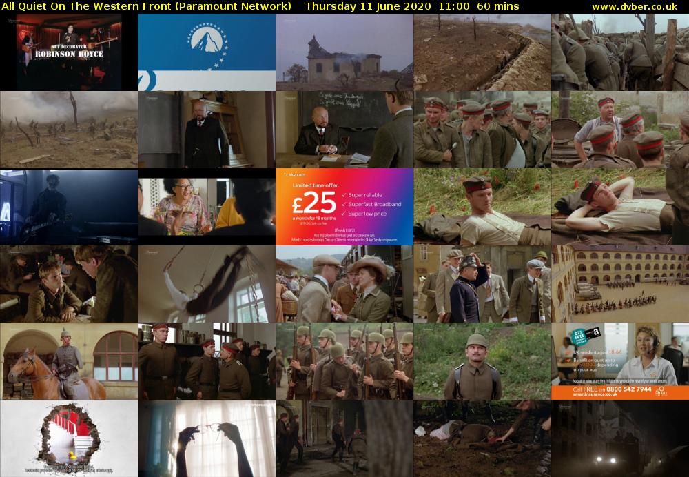 All Quiet On The Western Front (Paramount Network) Thursday 11 June 2020 11:00 - 12:00