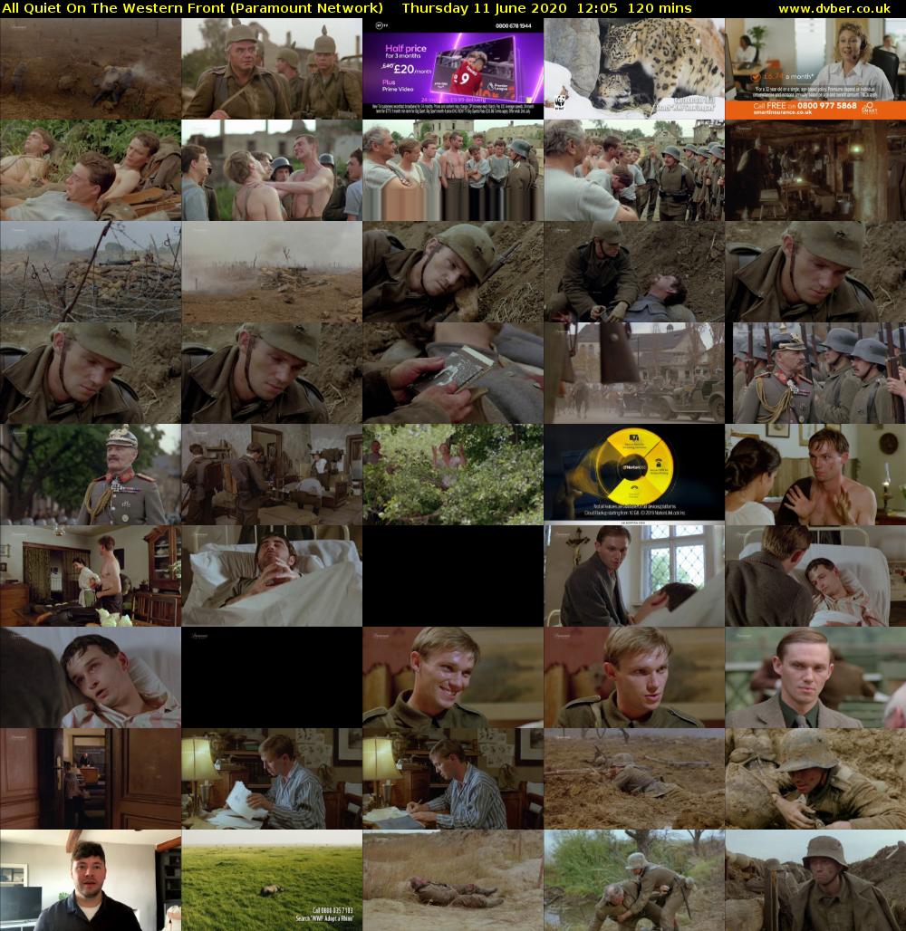 All Quiet On The Western Front (Paramount Network) Thursday 11 June 2020 12:05 - 14:05