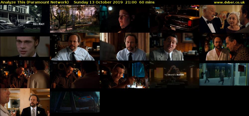 Analyze This (Paramount Network) Sunday 13 October 2019 21:00 - 22:00