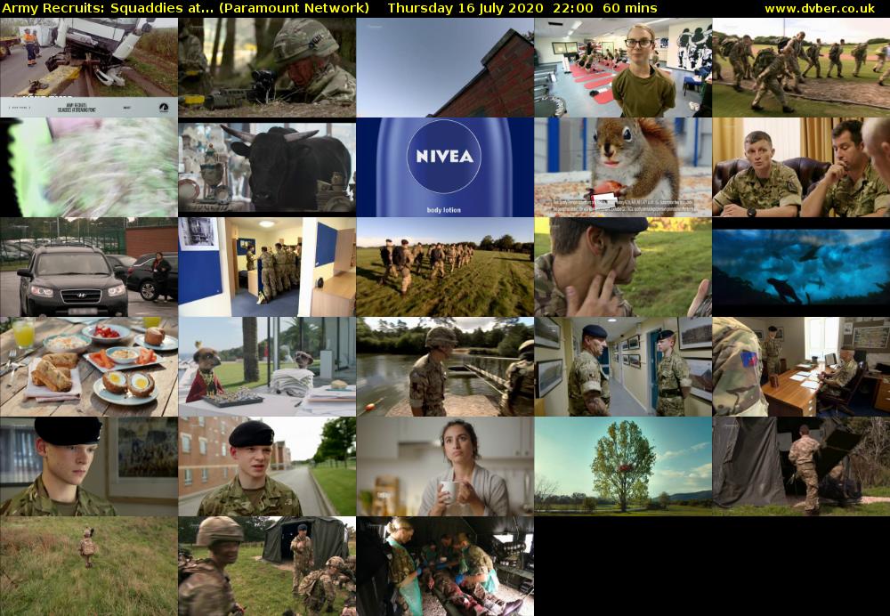 Army Recruits: Squaddies at... (Paramount Network) Thursday 16 July 2020 22:00 - 23:00