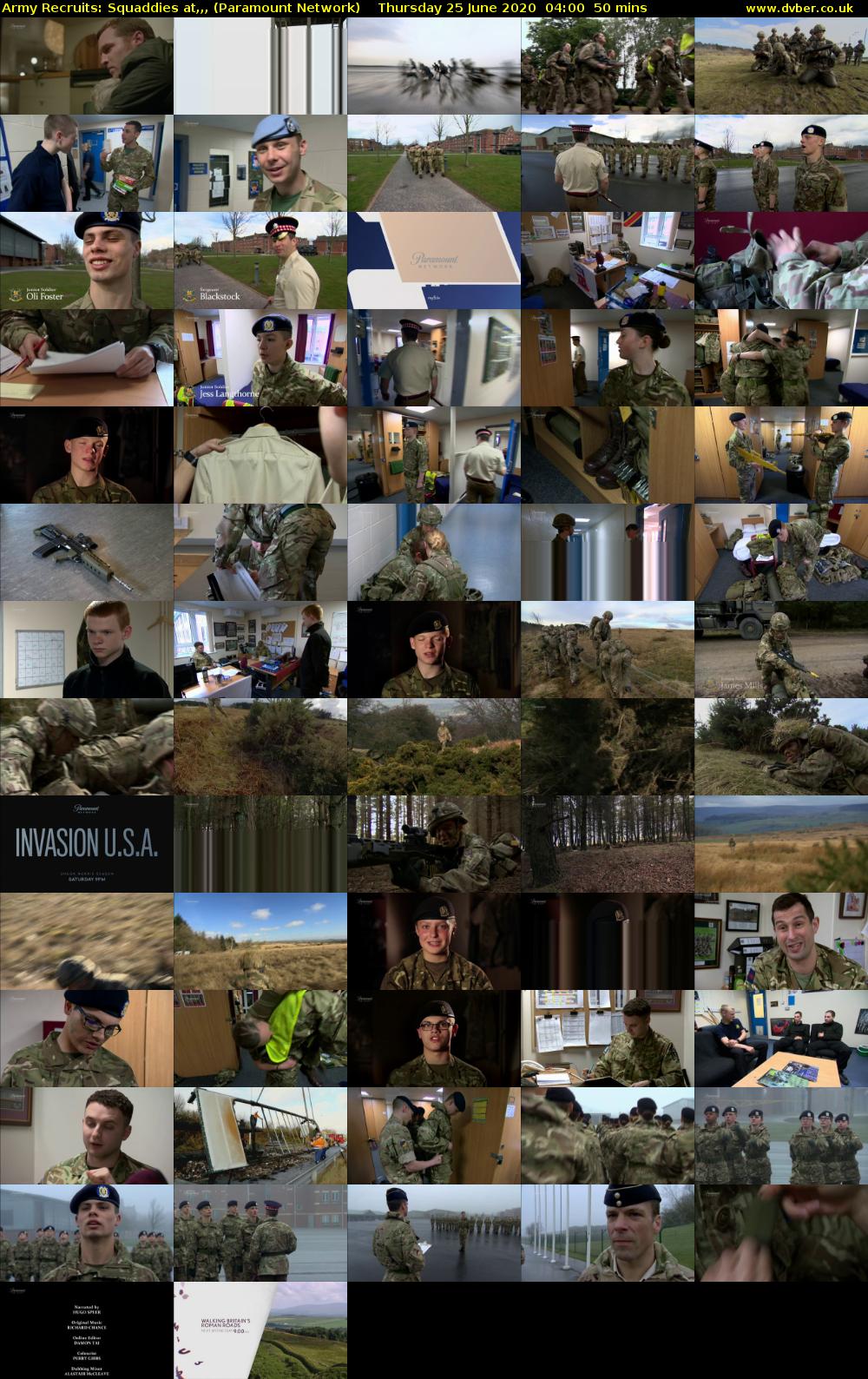 Army Recruits: Squaddies at,,, (Paramount Network) Thursday 25 June 2020 04:00 - 04:50