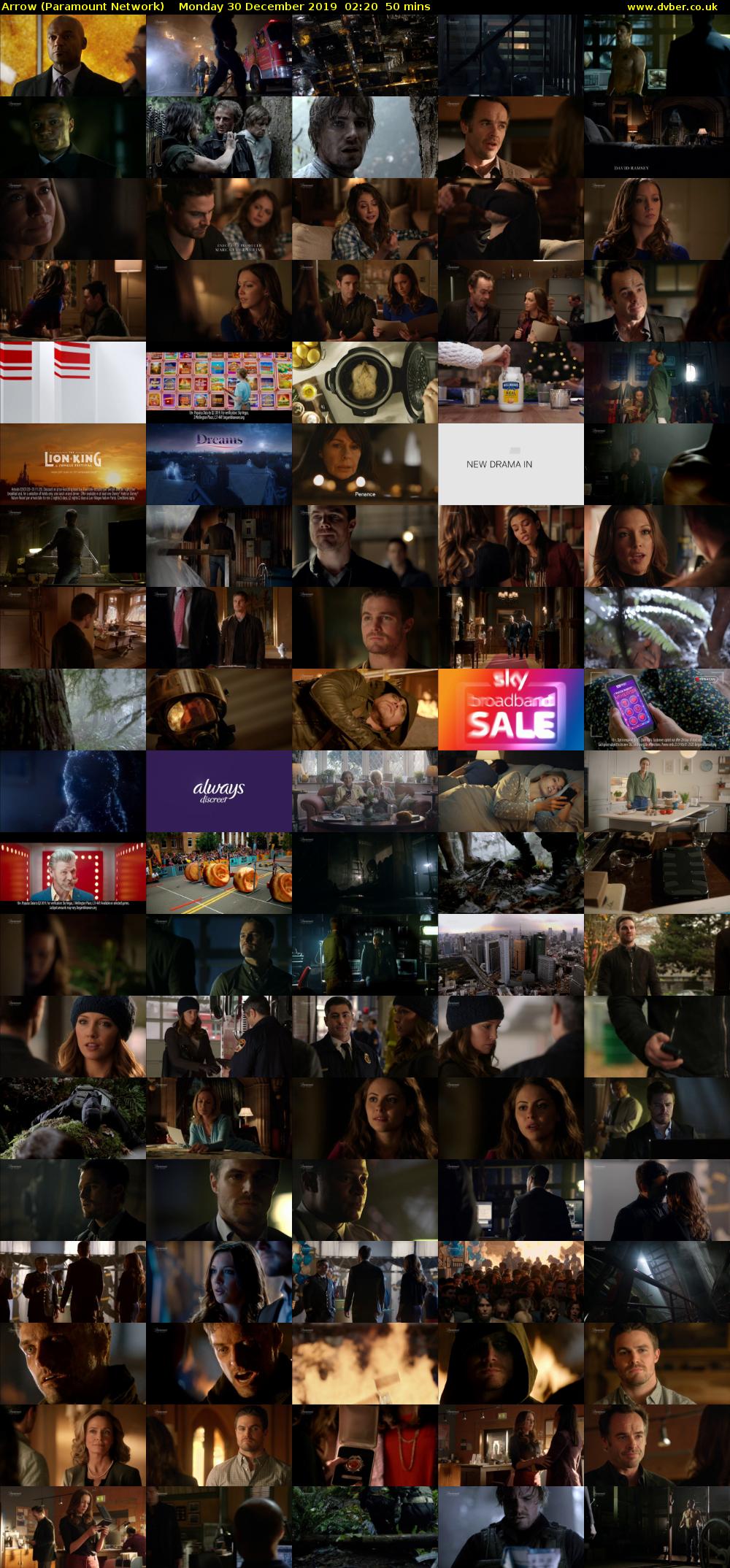 Arrow (Paramount Network) Monday 30 December 2019 02:20 - 03:10