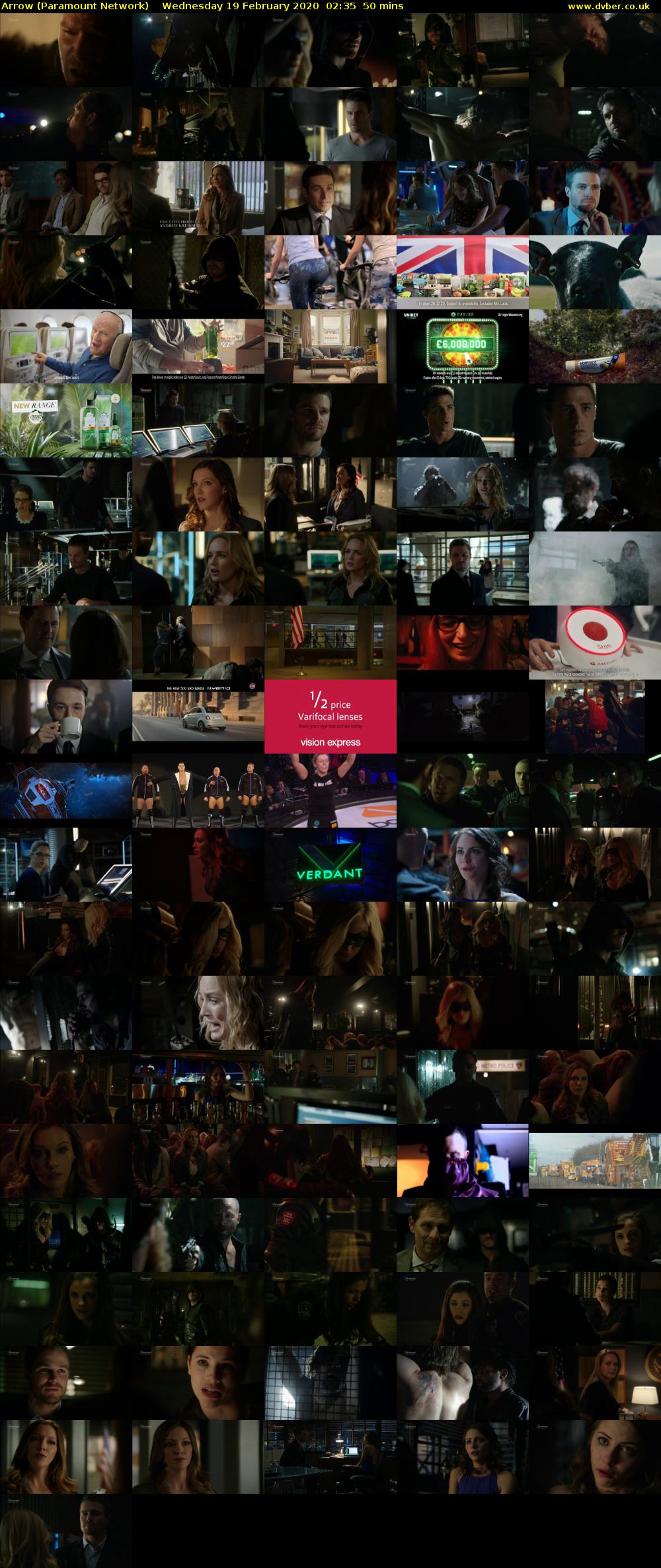 Arrow (Paramount Network) Wednesday 19 February 2020 02:35 - 03:25