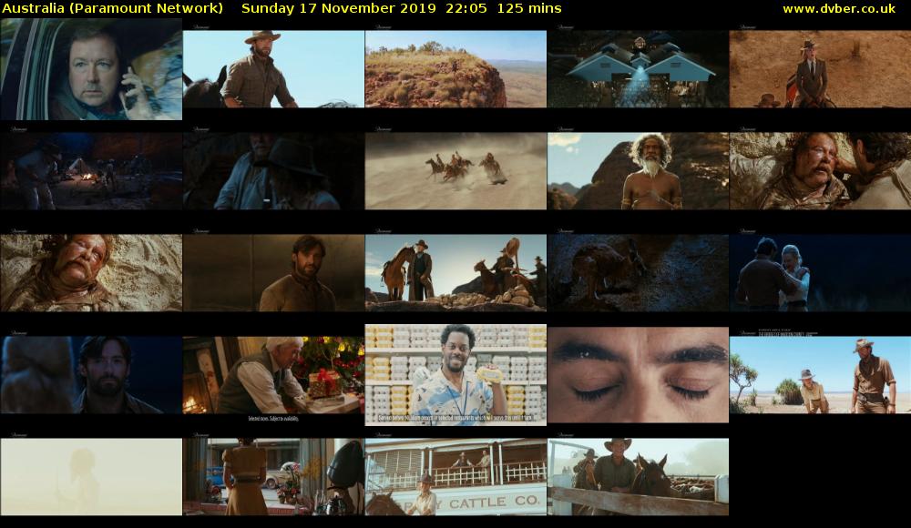 Australia (Paramount Network) Sunday 17 November 2019 22:05 - 00:10