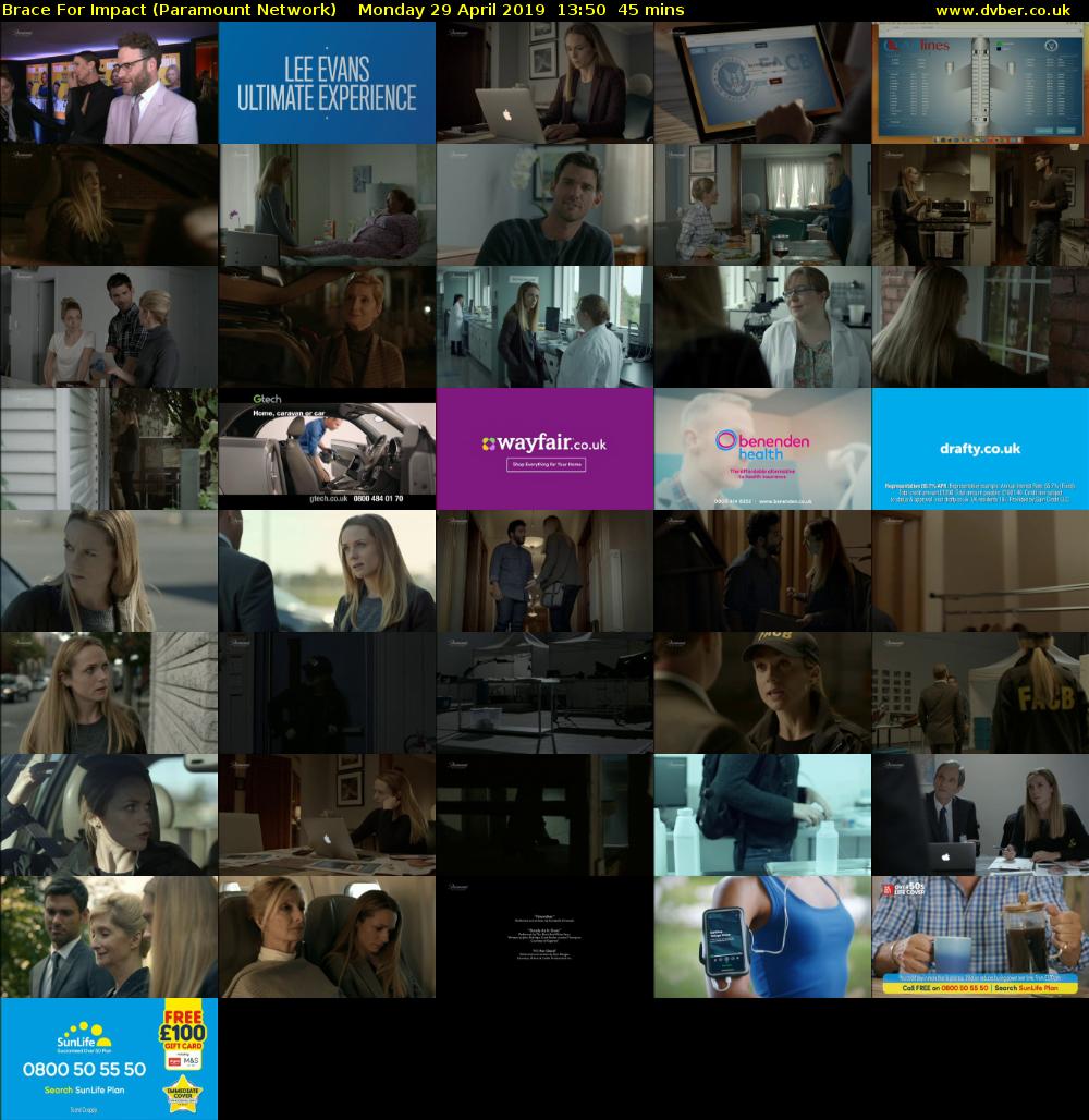 Brace For Impact (Paramount Network) Monday 29 April 2019 13:50 - 14:35