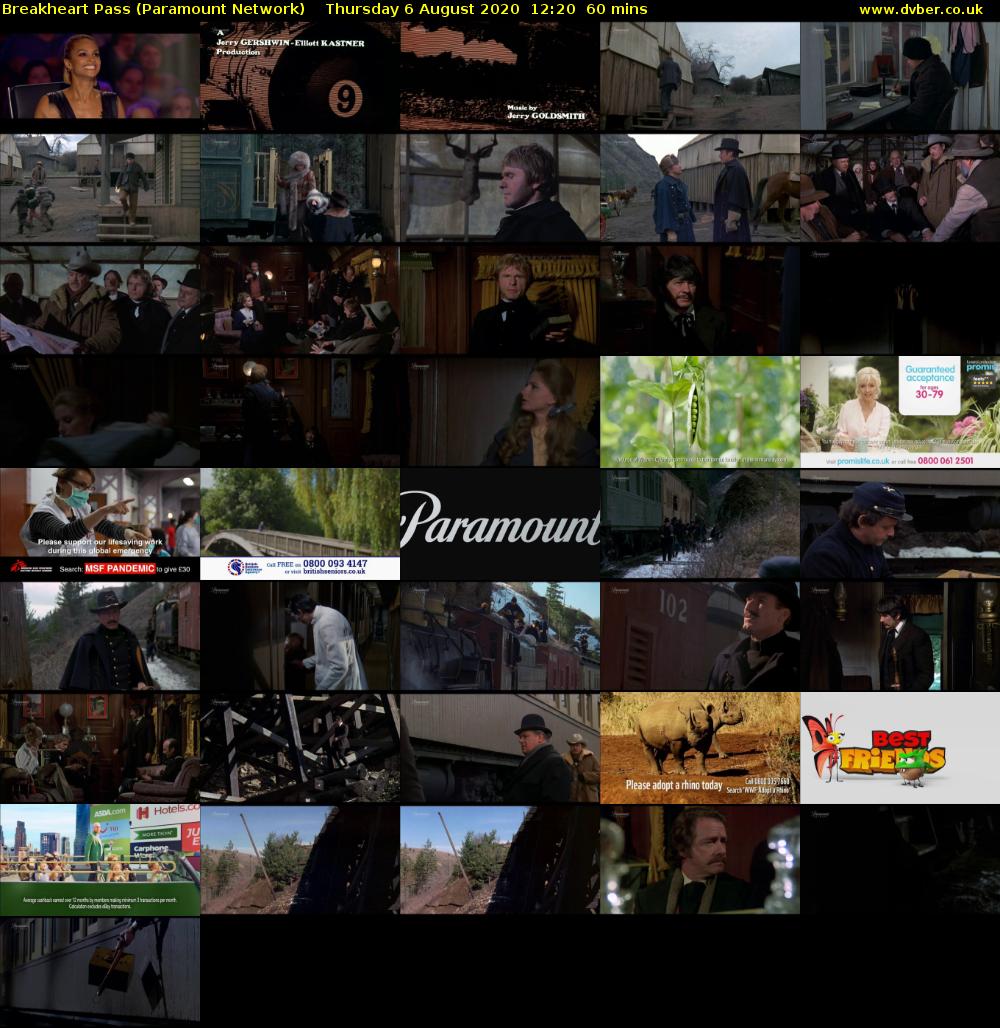 Breakheart Pass (Paramount Network) Thursday 6 August 2020 12:20 - 13:20