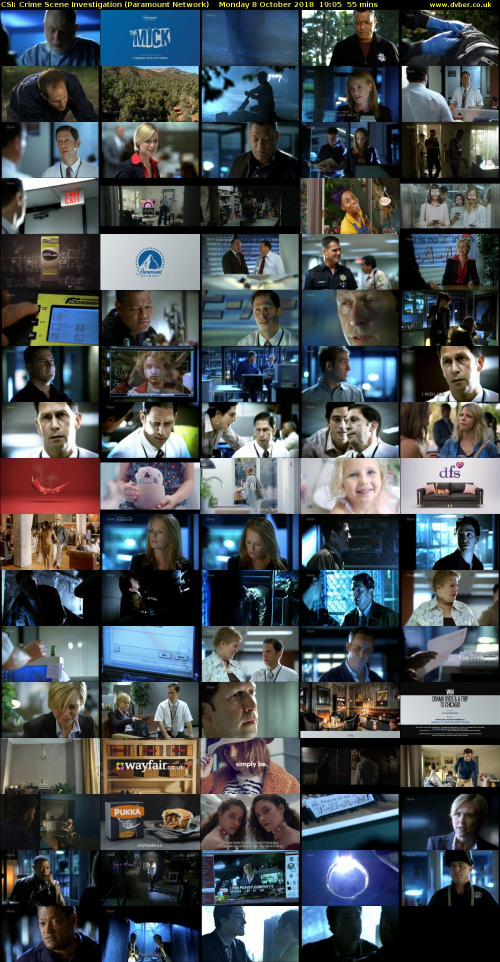 CSI: Crime Scene Investigation (Paramount Network) Monday 8 October 2018 19:05 - 20:00