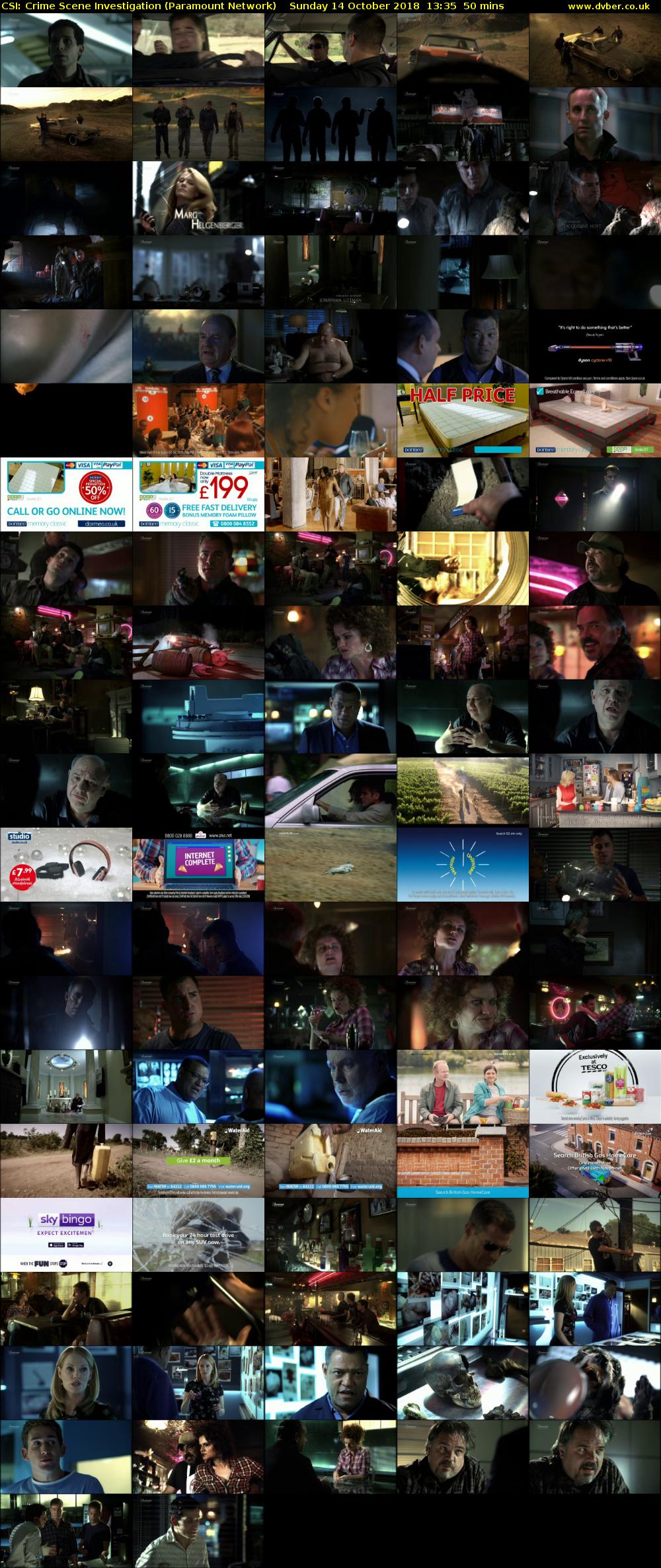 CSI: Crime Scene Investigation (Paramount Network) Sunday 14 October 2018 13:35 - 14:25