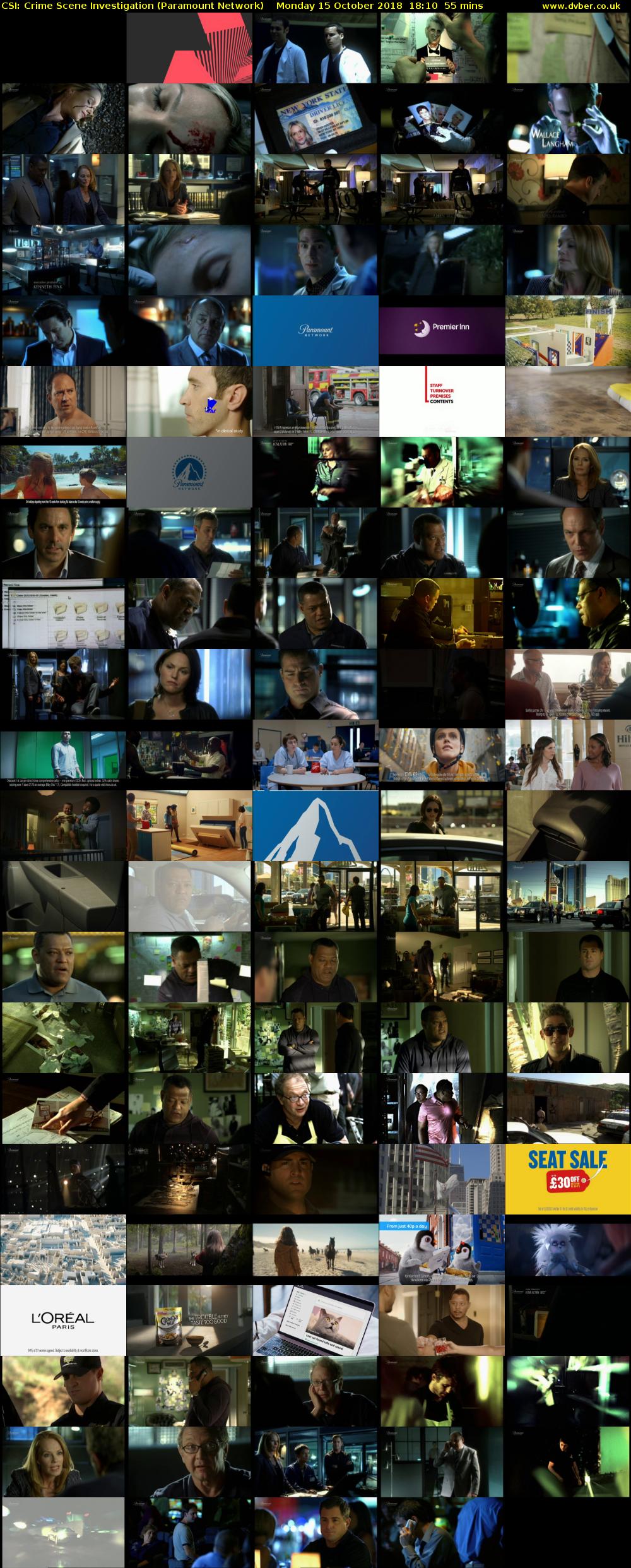 CSI: Crime Scene Investigation (Paramount Network) Monday 15 October 2018 18:10 - 19:05