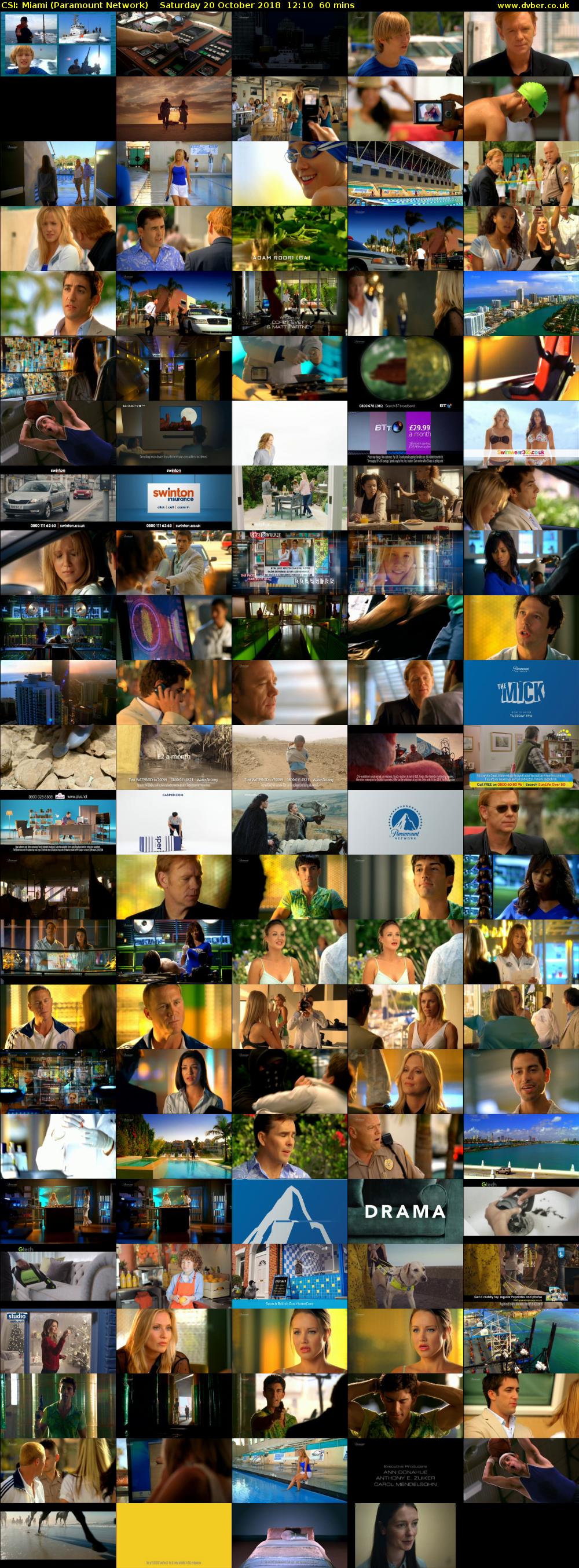 CSI: Miami (Paramount Network) Saturday 20 October 2018 12:10 - 13:10