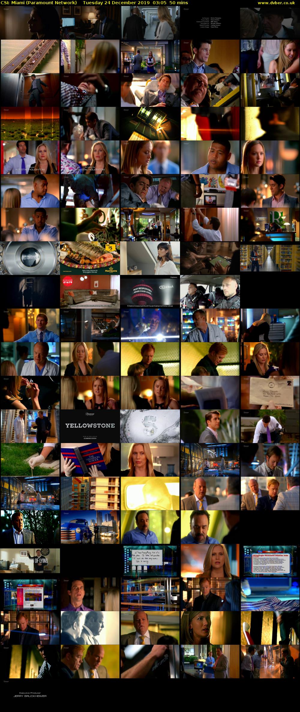 CSI: Miami (Paramount Network) Tuesday 24 December 2019 03:05 - 03:55