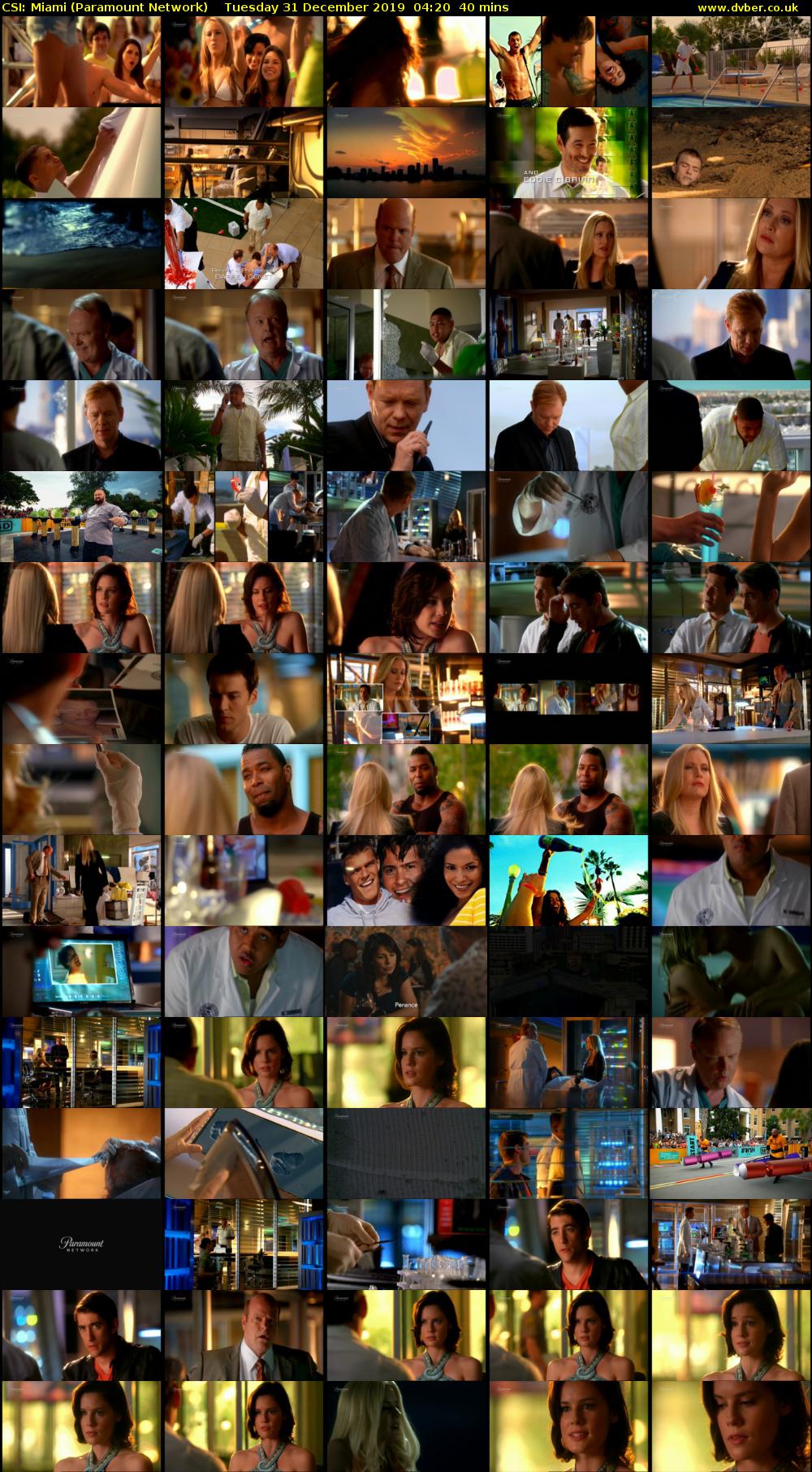CSI: Miami (Paramount Network) Tuesday 31 December 2019 04:20 - 05:00