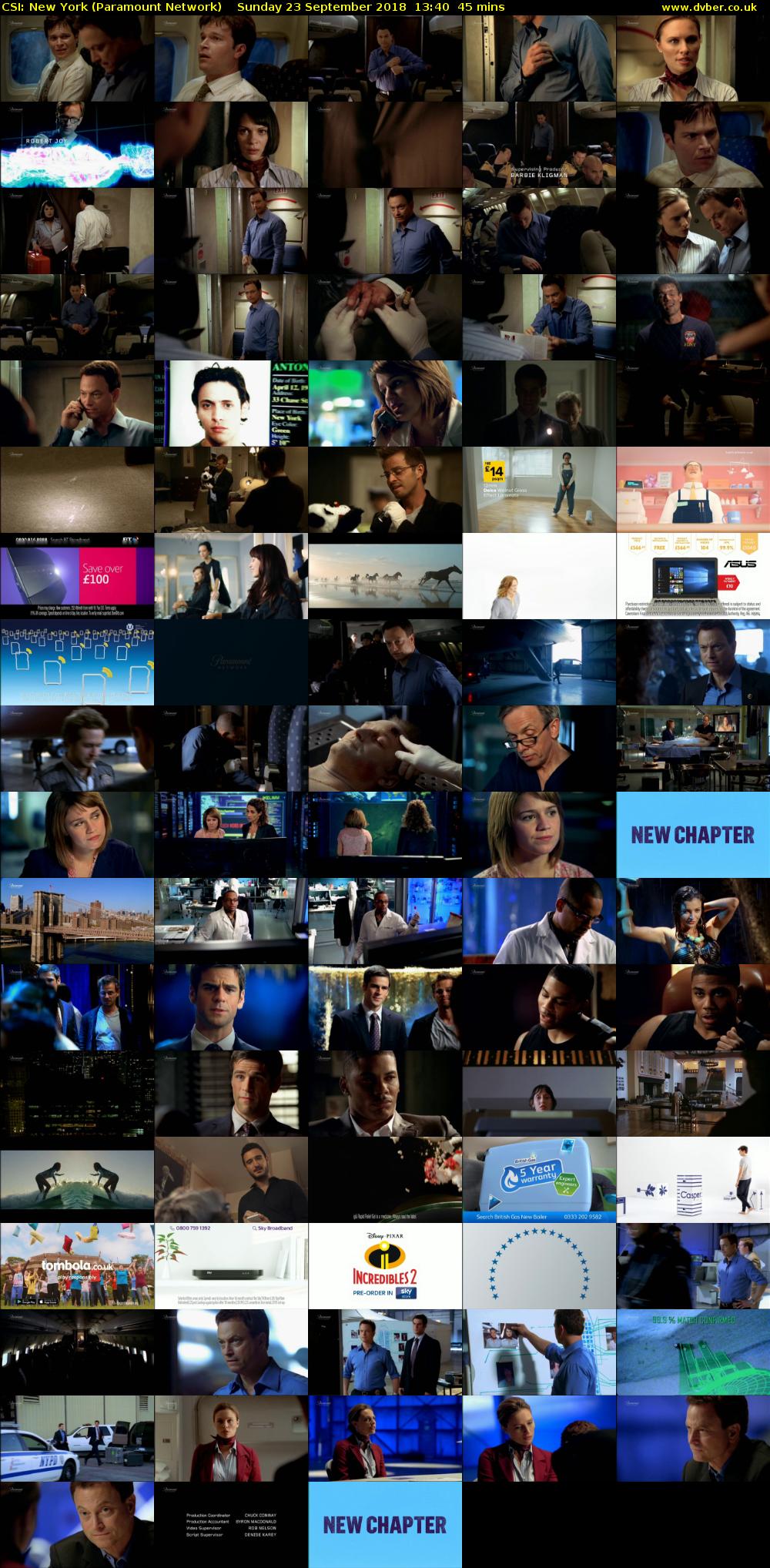 CSI: New York (Paramount Network) Sunday 23 September 2018 13:40 - 14:25