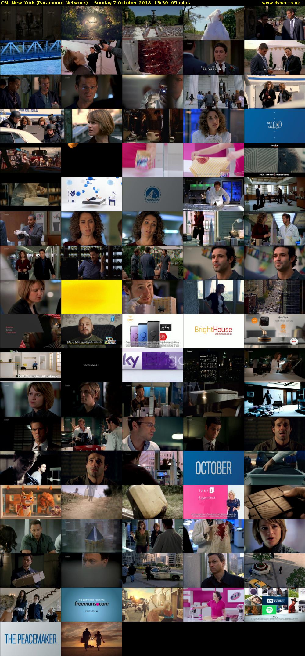 CSI: New York (Paramount Network) Sunday 7 October 2018 13:30 - 14:35