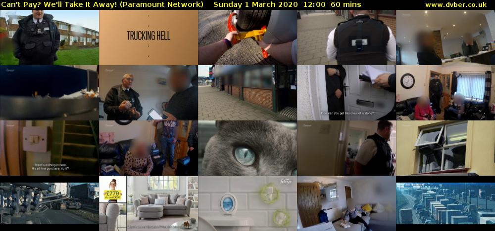 Can't Pay? We'll Take It Away! (Paramount Network) Sunday 1 March 2020 12:00 - 13:00