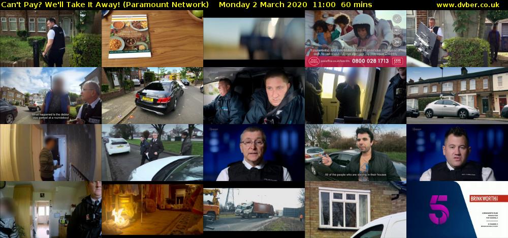 Can't Pay? We'll Take It Away! (Paramount Network) Monday 2 March 2020 11:00 - 12:00