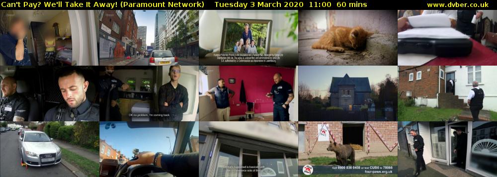 Can't Pay? We'll Take It Away! (Paramount Network) Tuesday 3 March 2020 11:00 - 12:00