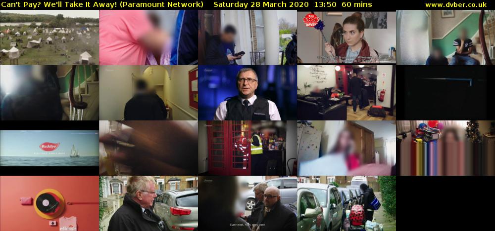 Can't Pay? We'll Take It Away! (Paramount Network) Saturday 28 March 2020 13:50 - 14:50