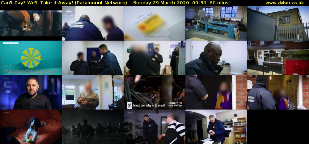 Can't Pay? We'll Take It Away! (Paramount Network) Sunday 29 March 2020 09:30 - 10:30
