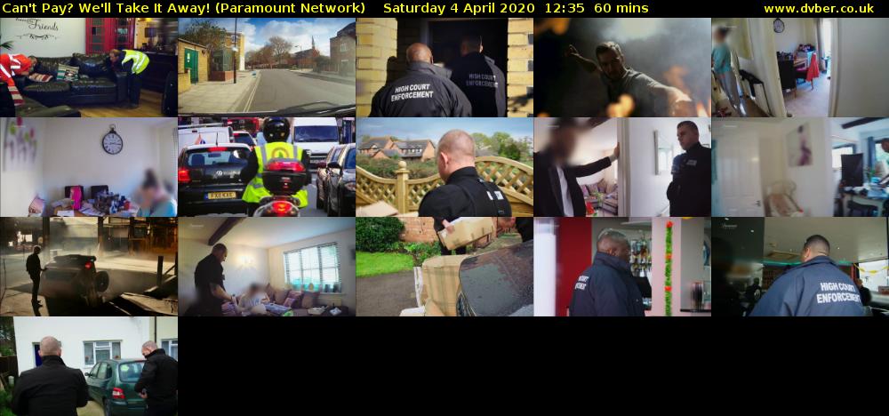 Can't Pay? We'll Take It Away! (Paramount Network) Saturday 4 April 2020 12:35 - 13:35