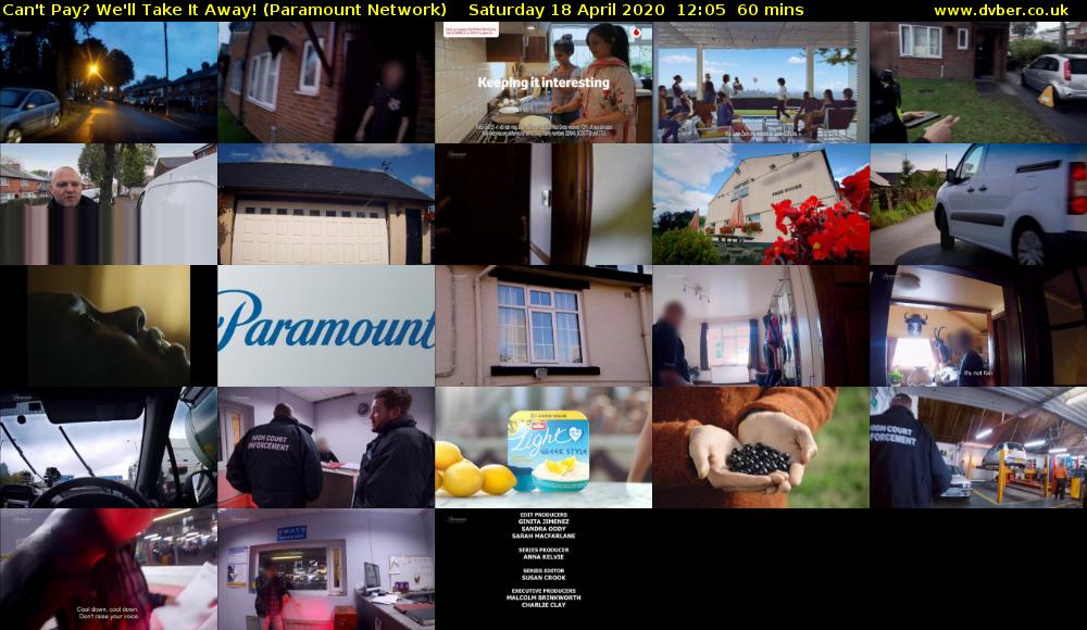 Can't Pay? We'll Take It Away! (Paramount Network) Saturday 18 April 2020 12:05 - 13:05