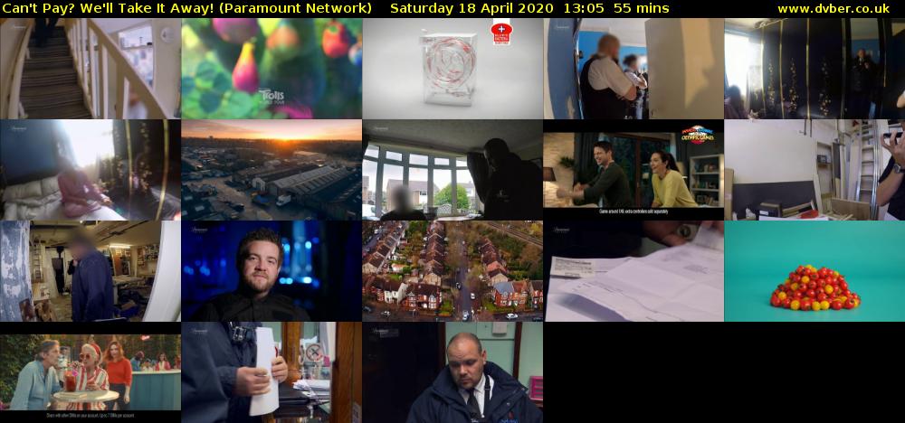 Can't Pay? We'll Take It Away! (Paramount Network) Saturday 18 April 2020 13:05 - 14:00